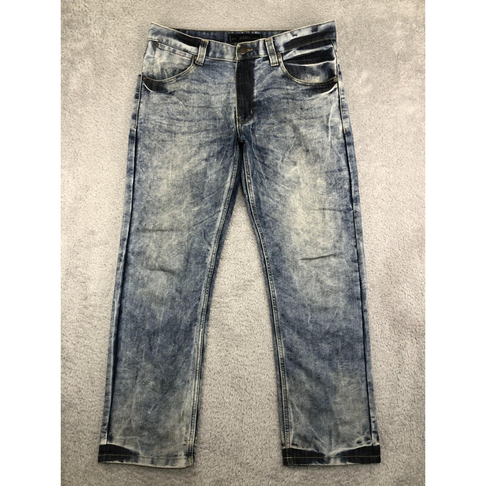 PD&C Jeans Men's 34x30 (Tag 33x30) Blue Slim Straight